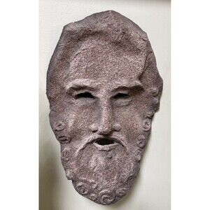Ancient Greek Mythology Mask OOAK Plaster Wall Art Handmade by Hayden Vintage